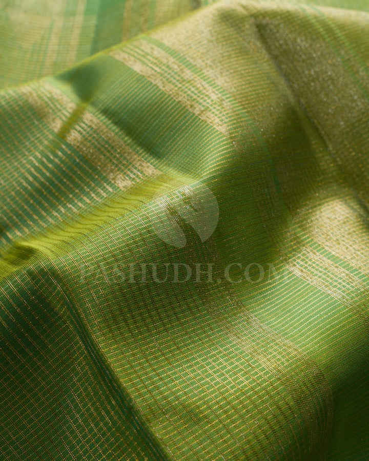 Parrot Green Vairaoosi  Kanjivaram Silk Saree-S1053(E)