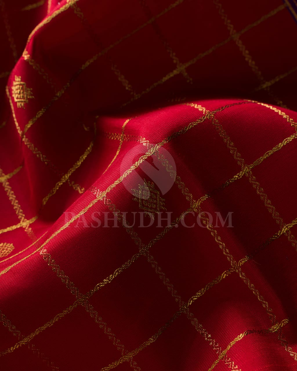 Dark Red Pure Zari Kanjivaram Silk Saree-SP145
