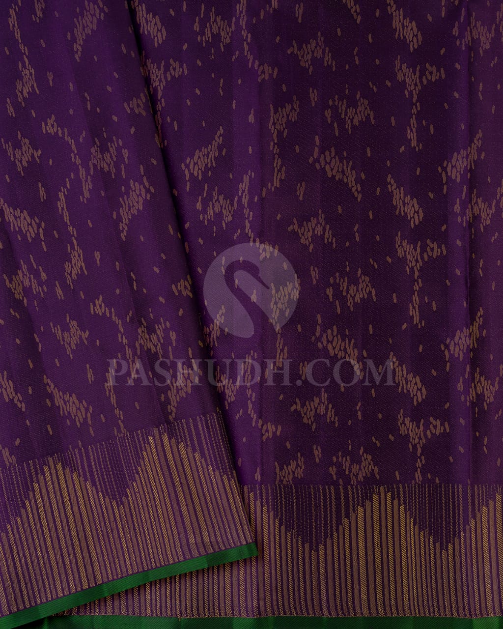 Anandha Blue, Green And Violet Kanjivaram Silk Saree-D601(H)
