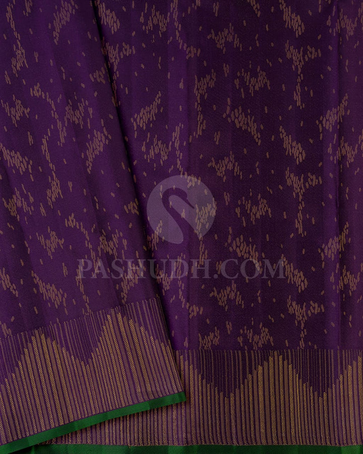 Anandha Blue, Green And Violet Kanjivaram Silk Saree-D601(H)