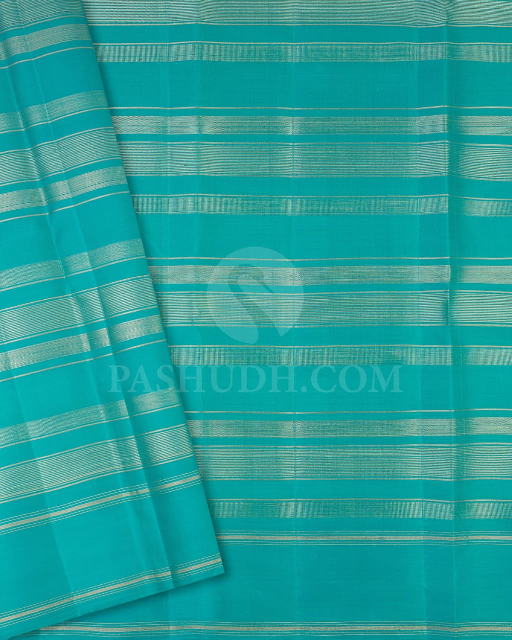 Sunshine Yellow, Orange, Green With Turquoise Blue Temple Border Kanjivaram Silk Saree-AK21
