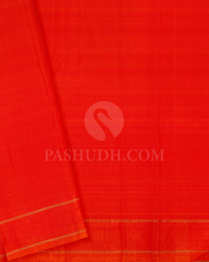 Rani Pink And Orange Pure Zari  Kanjivaram Silk Saree-SP162