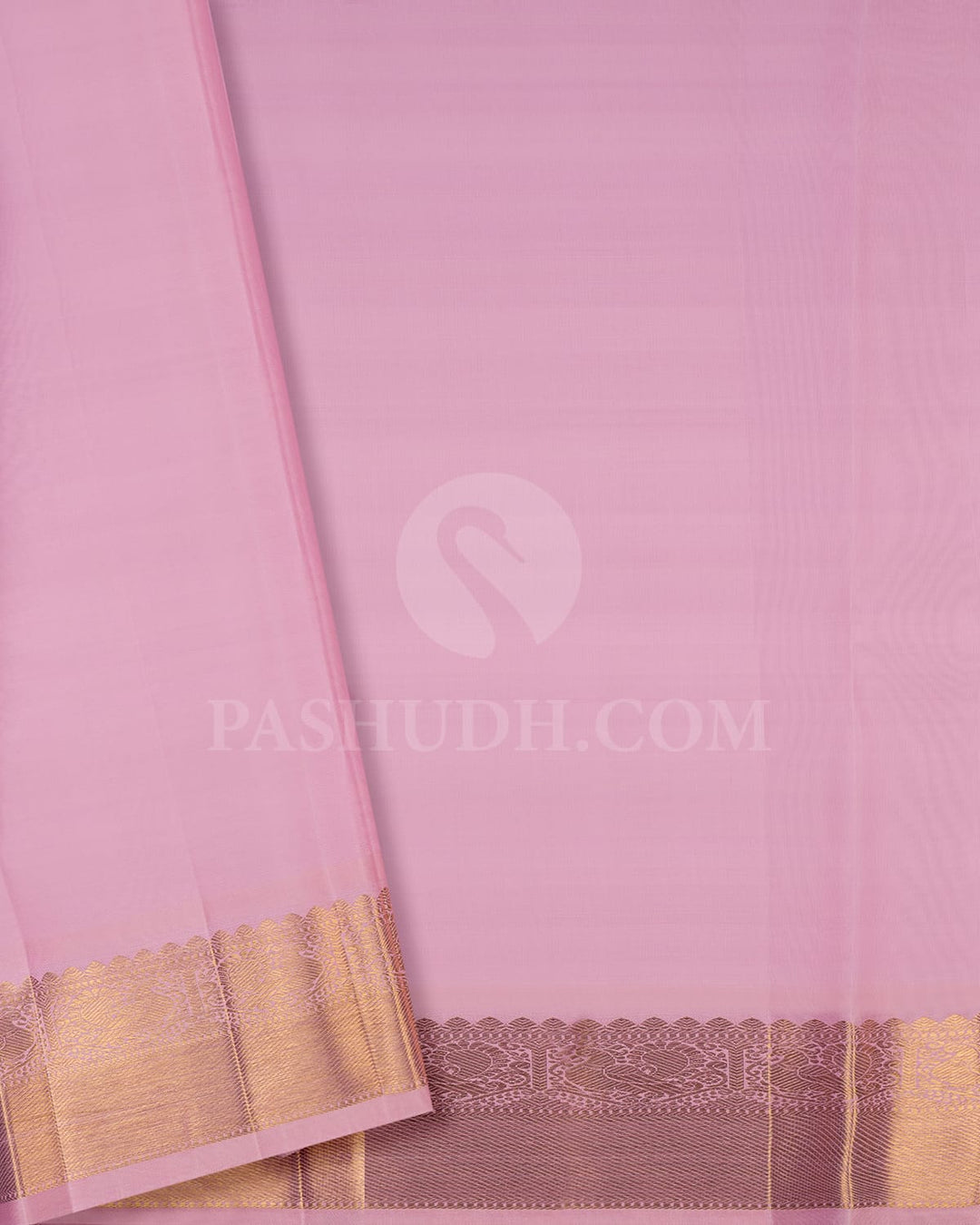 Deep Aubergine And Baby Pink Pure Zari Kanjivaram Silk Saree-SP189