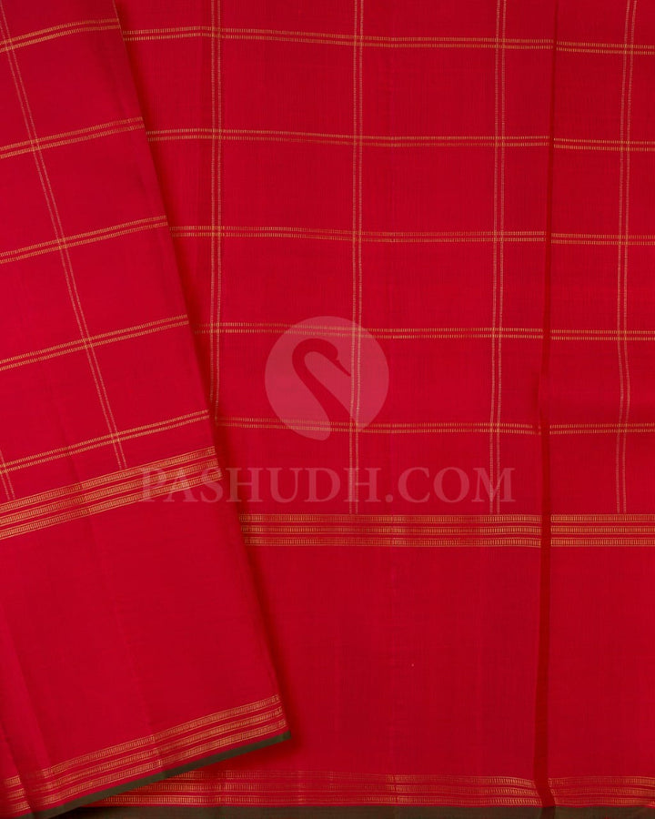 Kumkum Red Pure Zari Kanjivaram Silk Saree-SP171