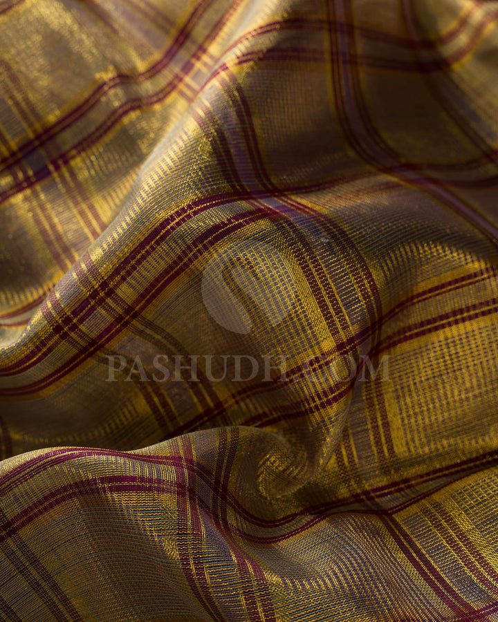 Paaku Color Organza Weave Kanjivaram Silk Saree -SP158