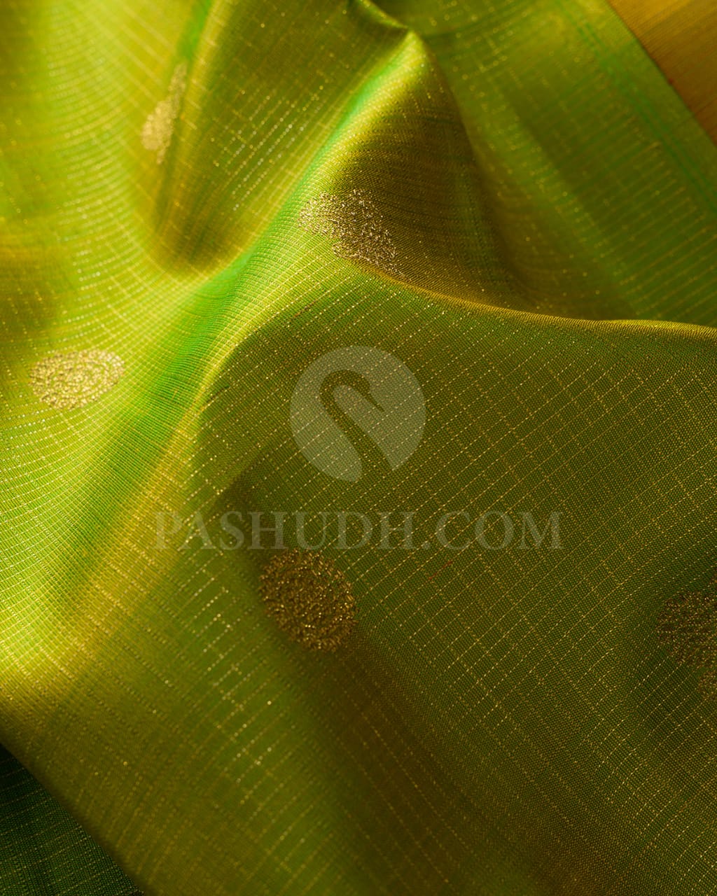 Pear Green And Mild Rust Orange Vairaoosi  Pure Zari  Kanjivaram Silk Saree-SP181