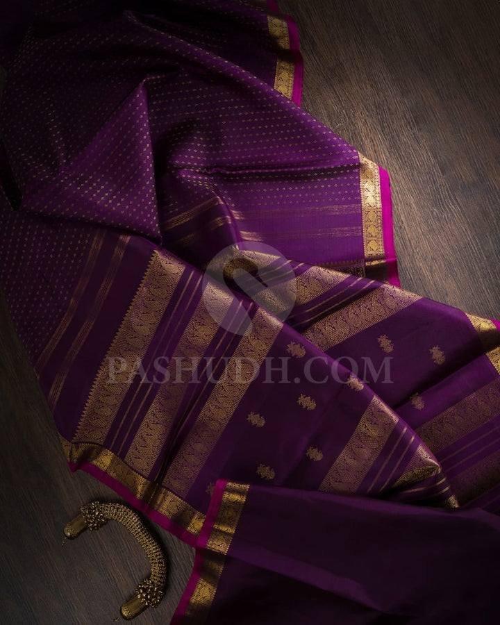 Purple Pure Zari Kanjivaram Silk Saree-SP167