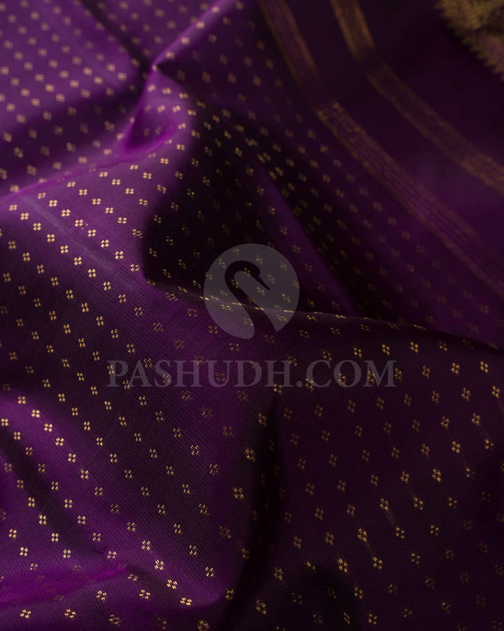 Purple Pure Zari Kanjivaram Silk Saree-SP167