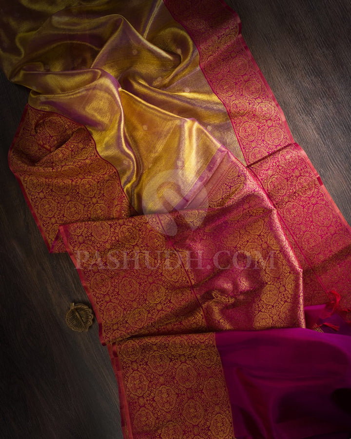 Lavender Shimmer Organza  Kanjivaram Silk Saree-S1506(A)