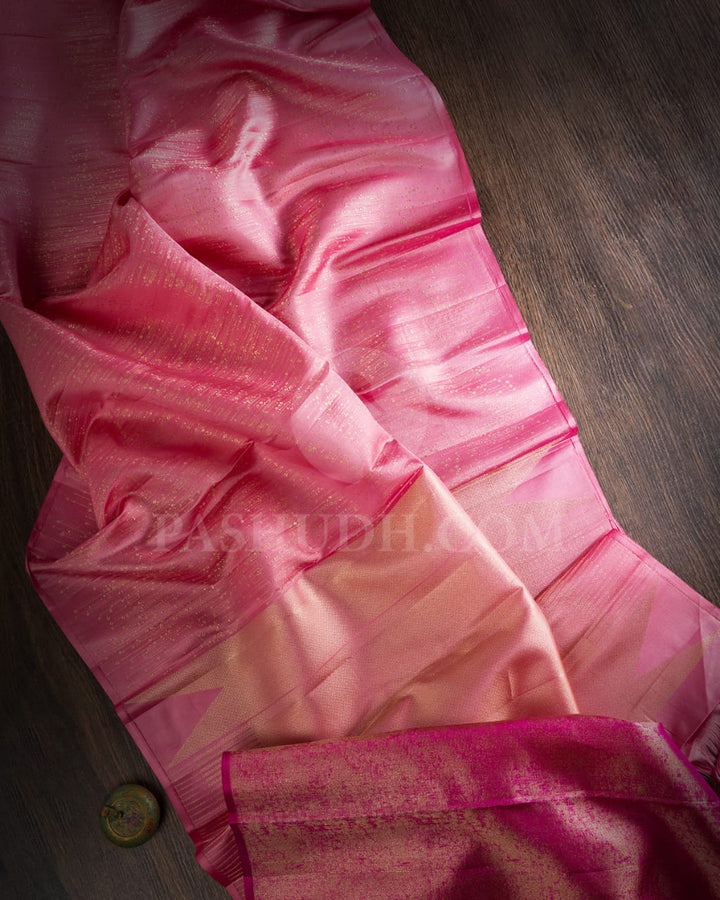 Baby Pink And Rani Pink Kanjivaram Silk Saree-DJ305(I)