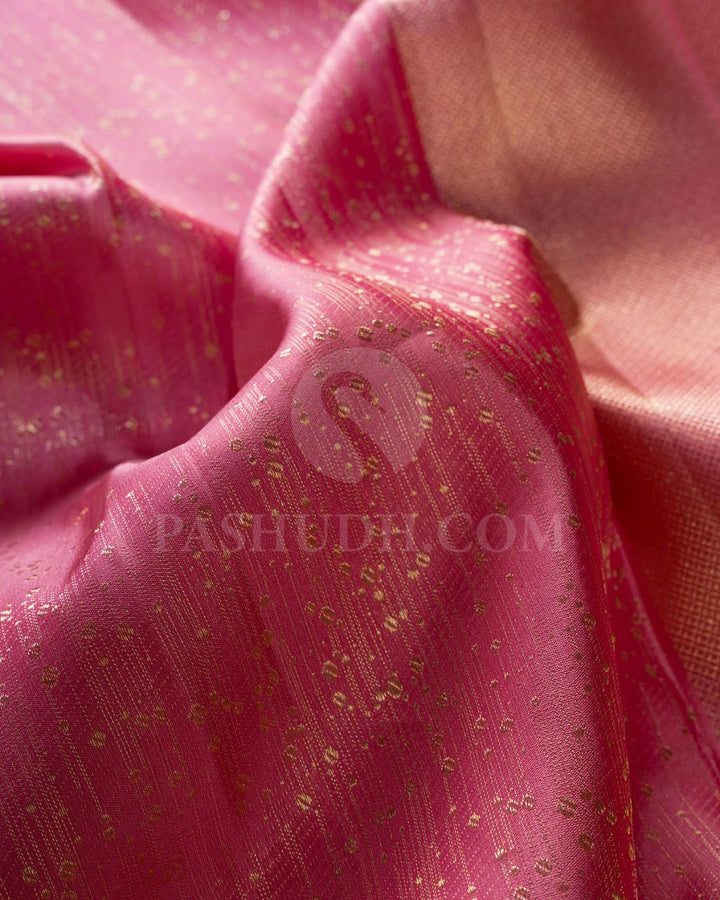 Baby Pink And Rani Pink Kanjivaram Silk Saree-DJ305(I)