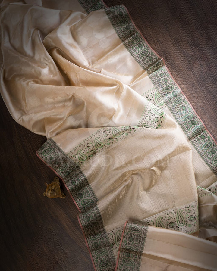 Half White Kanjivaram Silk Saree-DJ359(F)