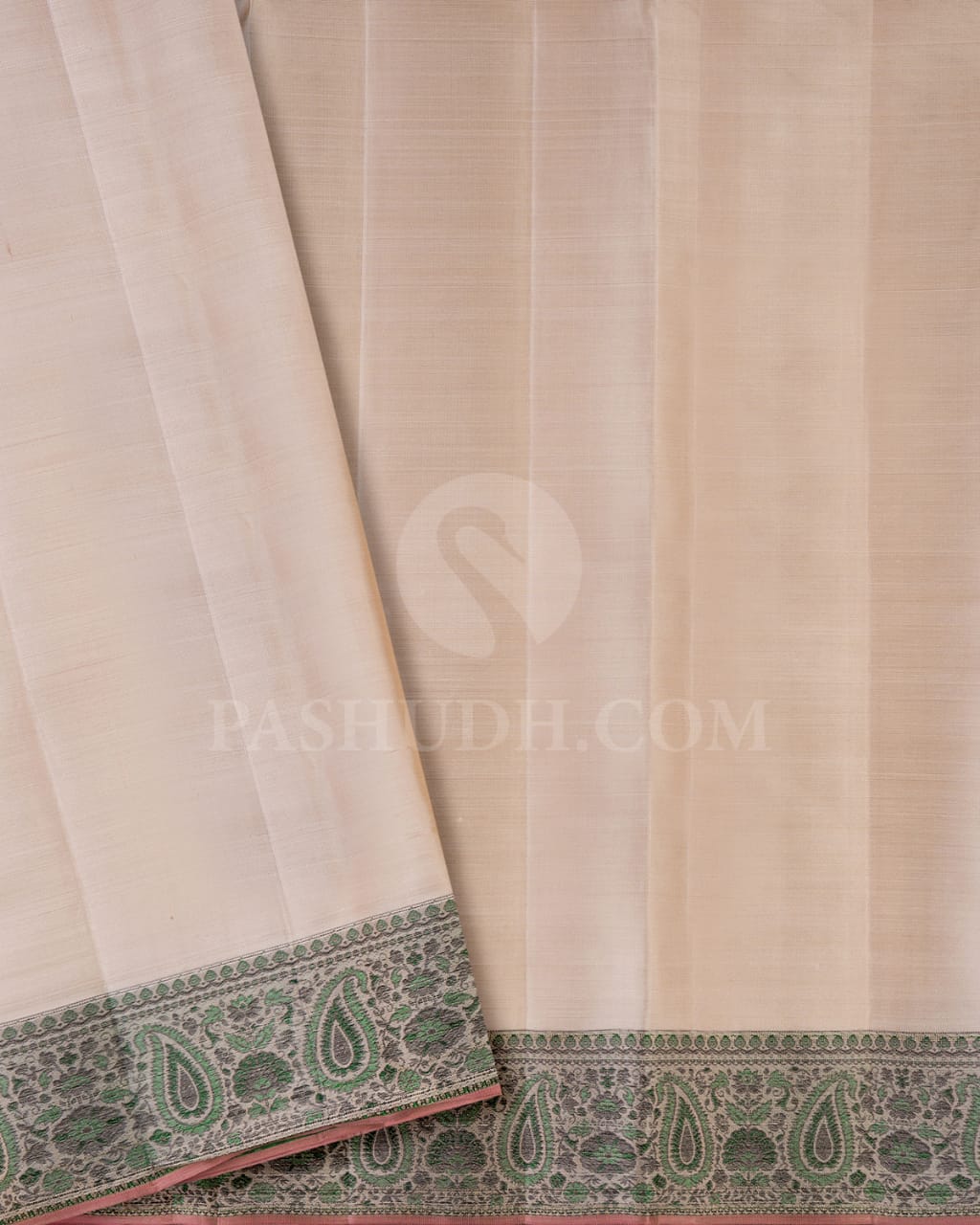 Half White Kanjivaram Silk Saree-DJ359(F)