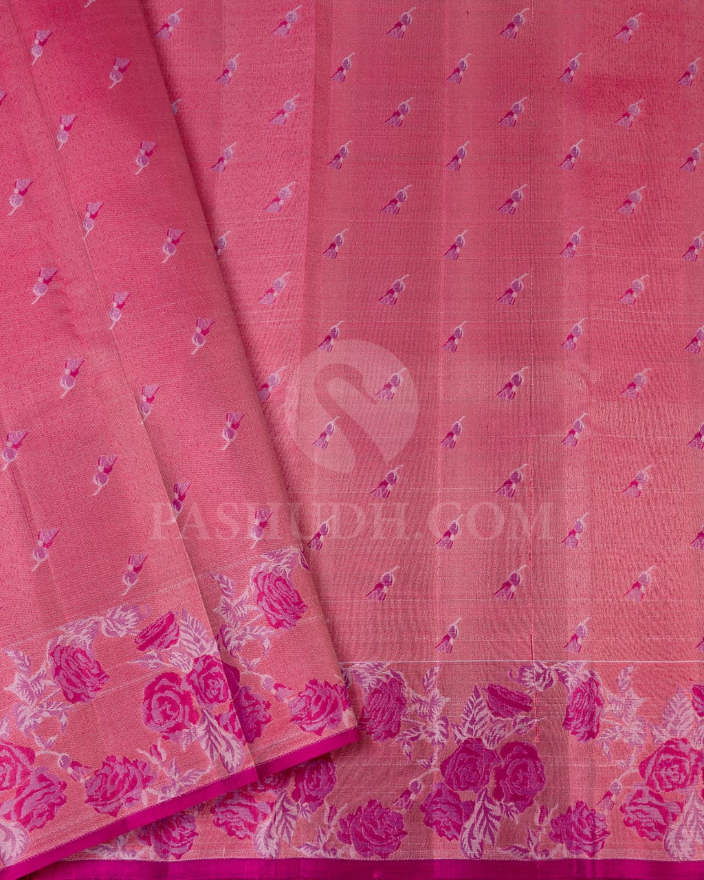 Violet And Peach Kanjivaram Silk Saree -DJ351(J)