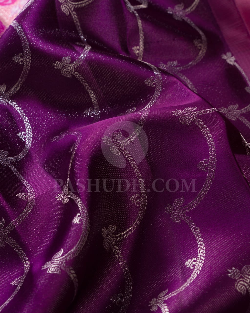 Violet And Peach Kanjivaram Silk Saree -DJ351(J)