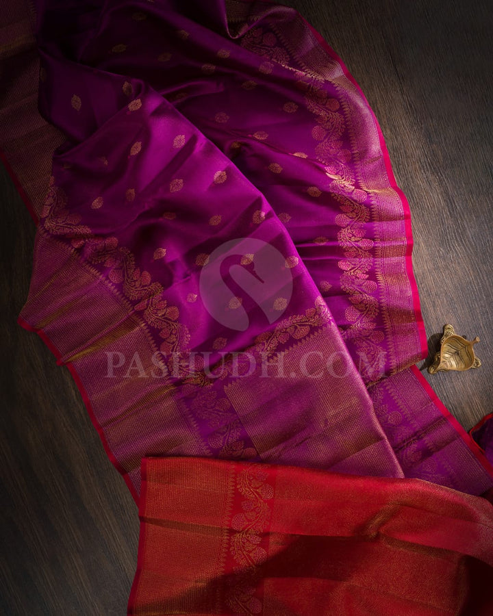 Magenta And Pinkish Red Kanjivaram Silk Saree-DJ384(A)