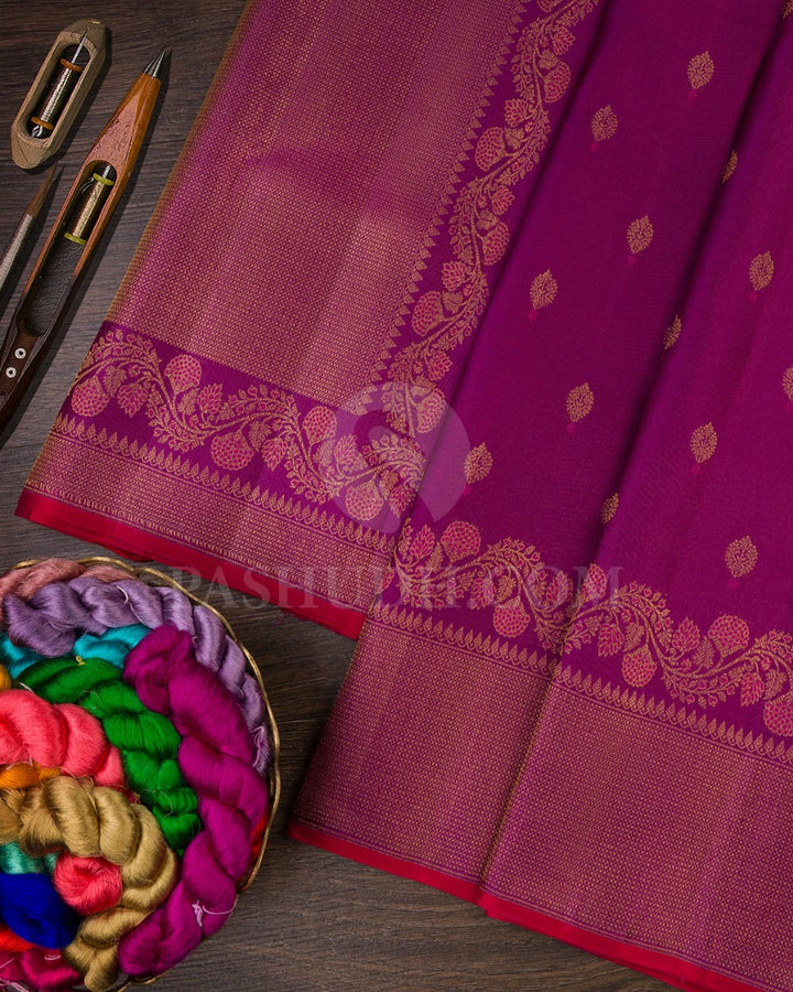 Magenta And Pinkish Red Kanjivaram Silk Saree-DJ384(A)