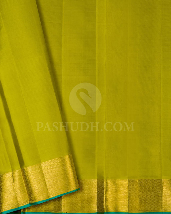 Parrot Green Kanjivaram Silk Saree-DJ379(B)