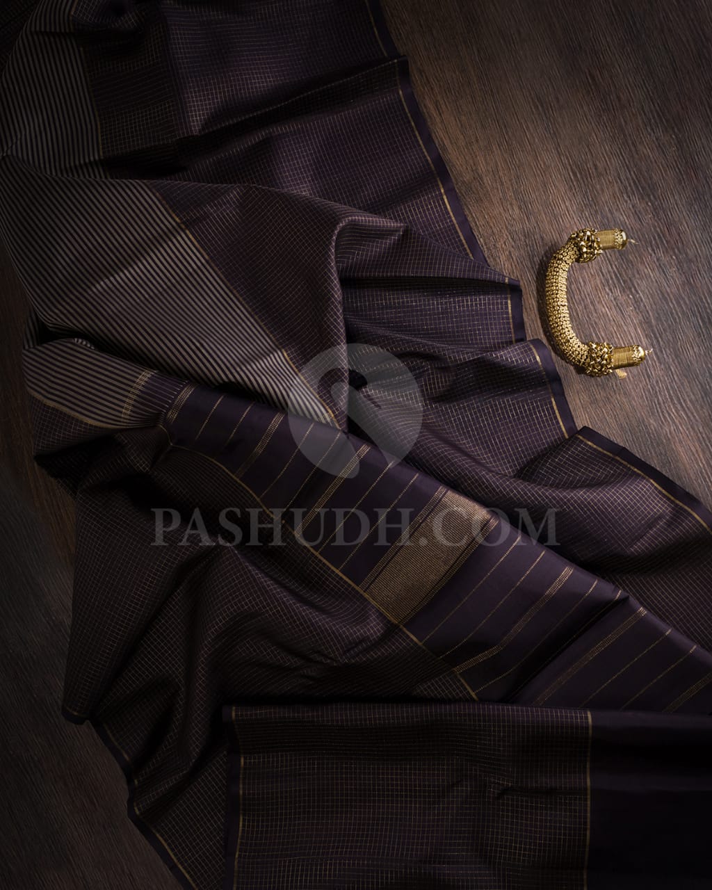 Black  And Grey Pure Zari Kanjivaram Silk Saree-SP169