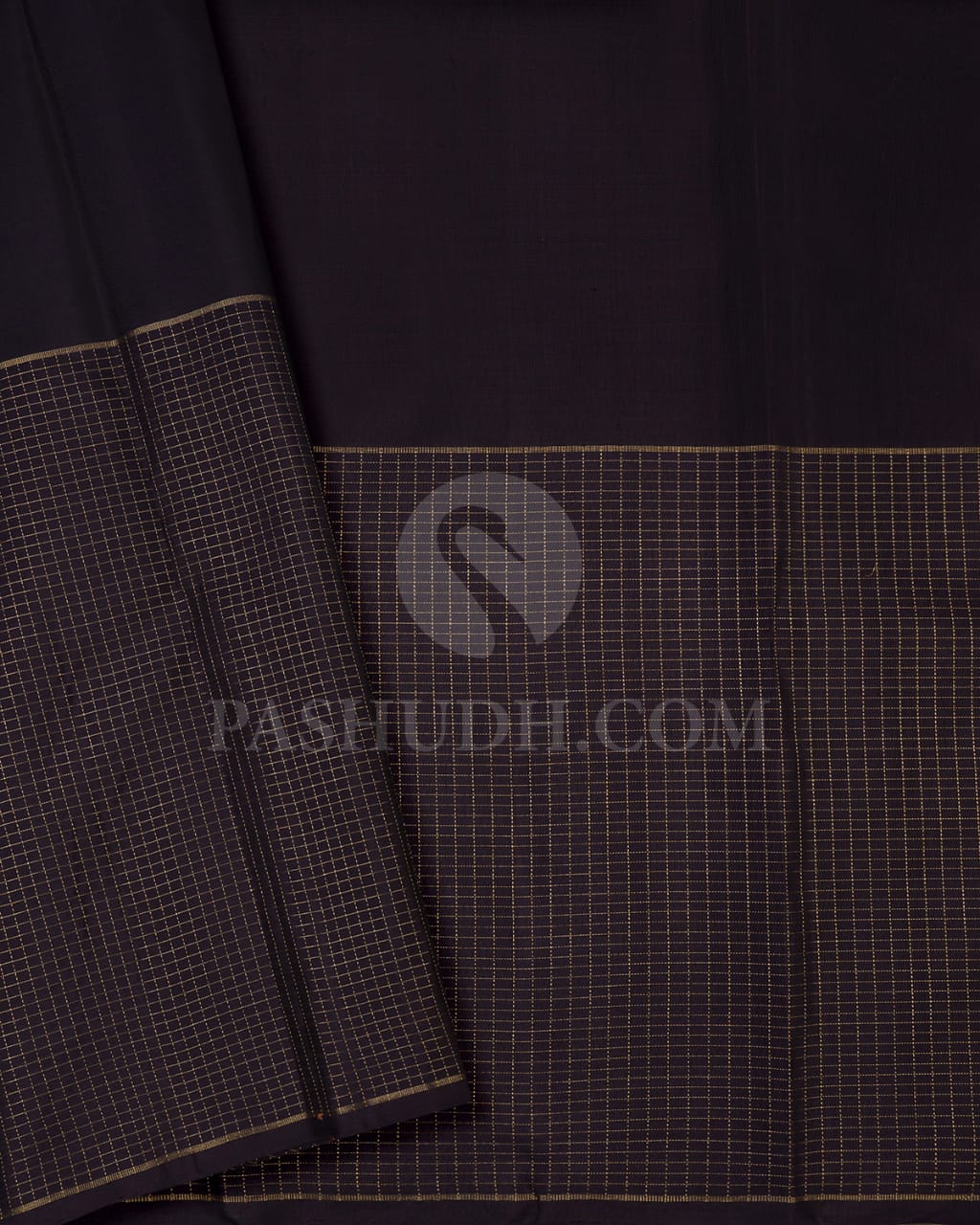 Black  And Grey Pure Zari Kanjivaram Silk Saree-SP169