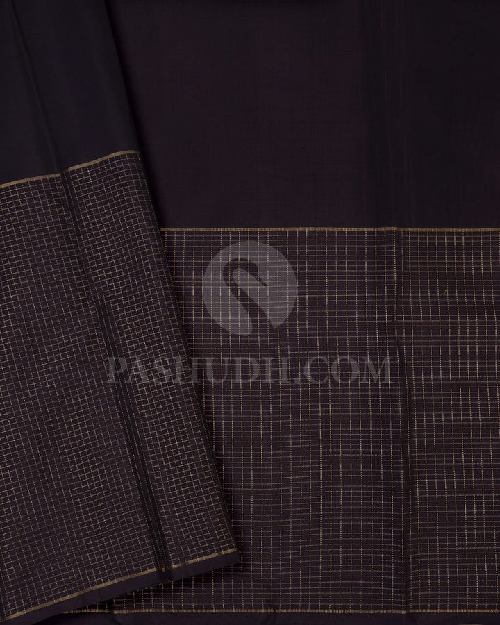 Black  And Grey Pure Zari Kanjivaram Silk Saree-SP169