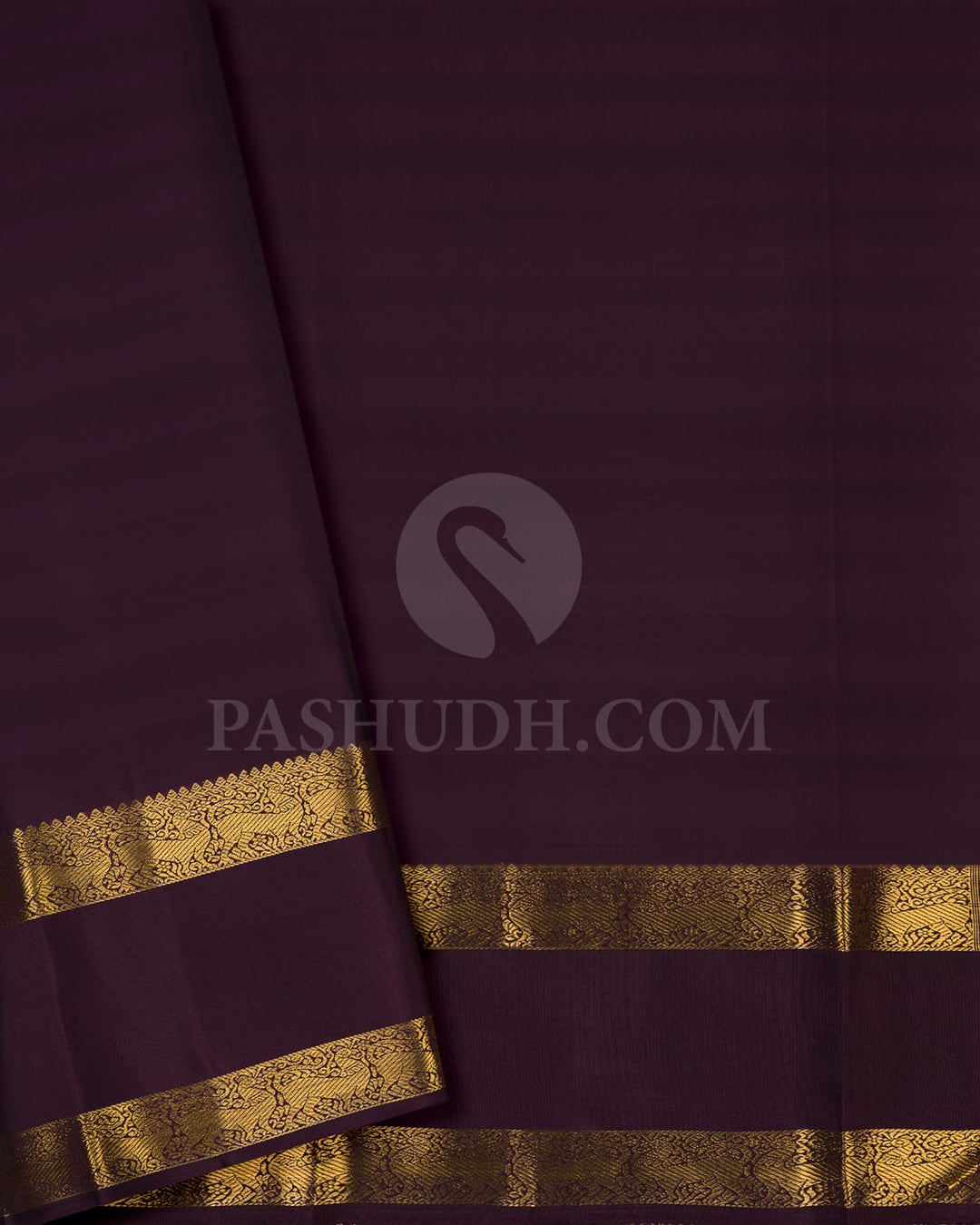 Orange,Red And Aubergine Pure Zari Kanjivaram Silk Saree-SP142