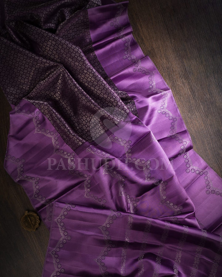 Purple And Lavender Kanjivaram Silk Saree-D610(C)