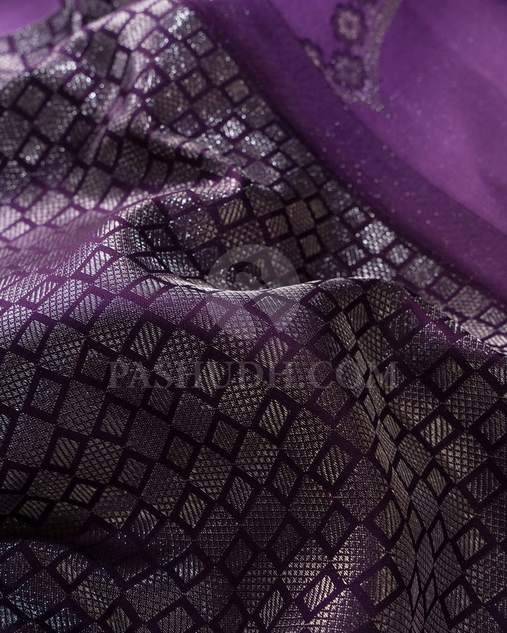 Purple And Lavender Kanjivaram Silk Saree-D610(C)