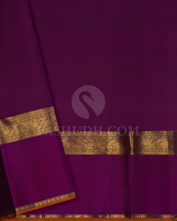 Emerald Green and Deep Magenta Pure Kanjivaram  Silk Saree-SP141