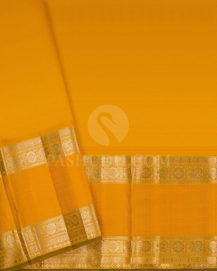 Royal Purple And Golden Marigold Kanjivaram Silk Saree- S1497(A)