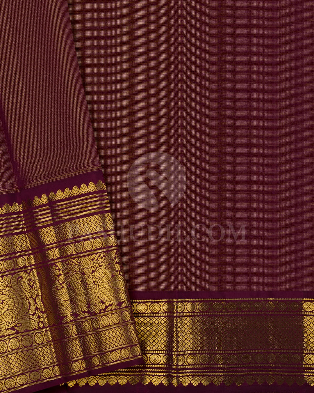 Sunset Orange With Maroon  Kanjivaram Silk Saree-SP154