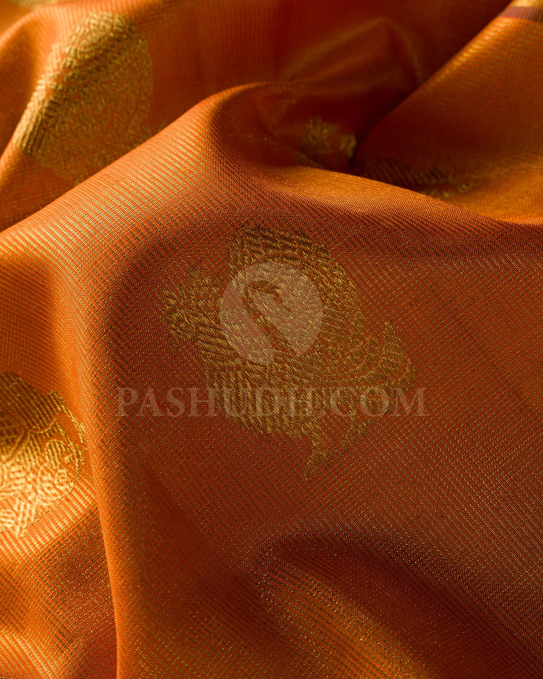 Sunset Orange With Maroon  Kanjivaram Silk Saree-SP154