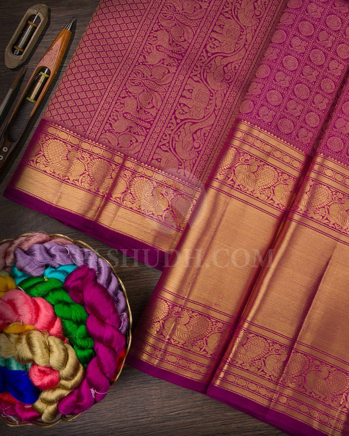 Magenta Bridal Kanjivaram Silk Saree-SP190