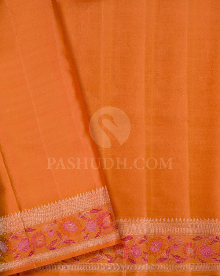 Tuscany Yellow And Mild Orange Pastel Kanjivaram Silk Saree-DJ377(C)