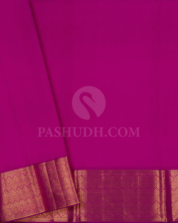 Violet And Orange Shot Pink Kanjivaram Silk Saree-D644(A)