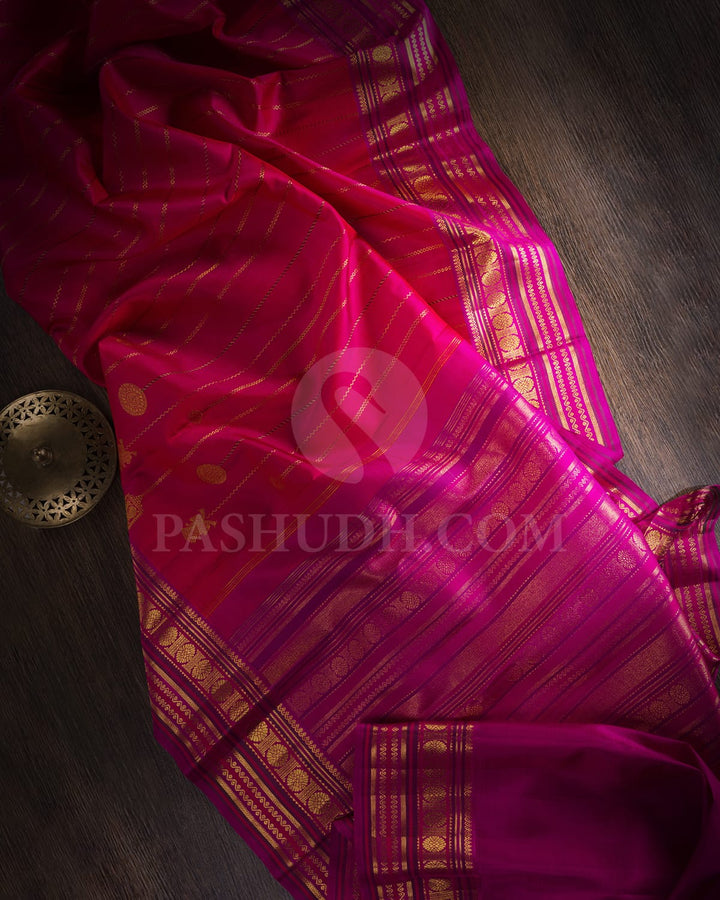 Rani Pink-Magenta Kanjivaram Silk Saree-S1529(A)