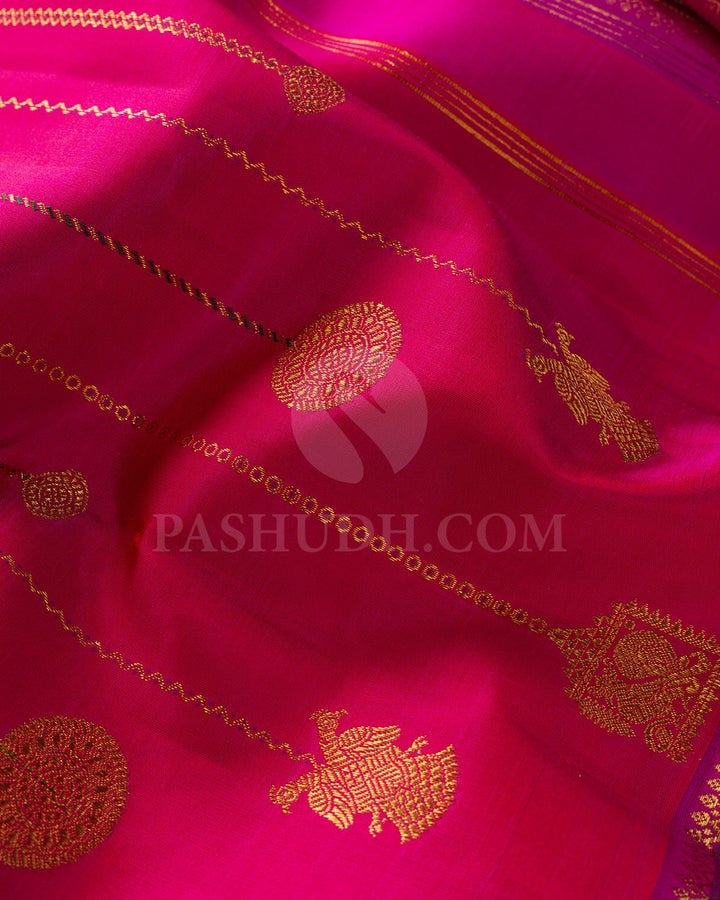 Rani Pink-Magenta Kanjivaram Silk Saree-S1529(A)