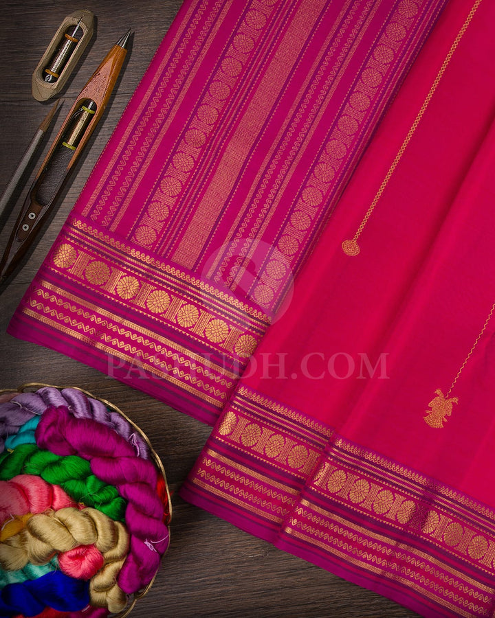 Rani Pink-Magenta Kanjivaram Silk Saree-S1529(A)