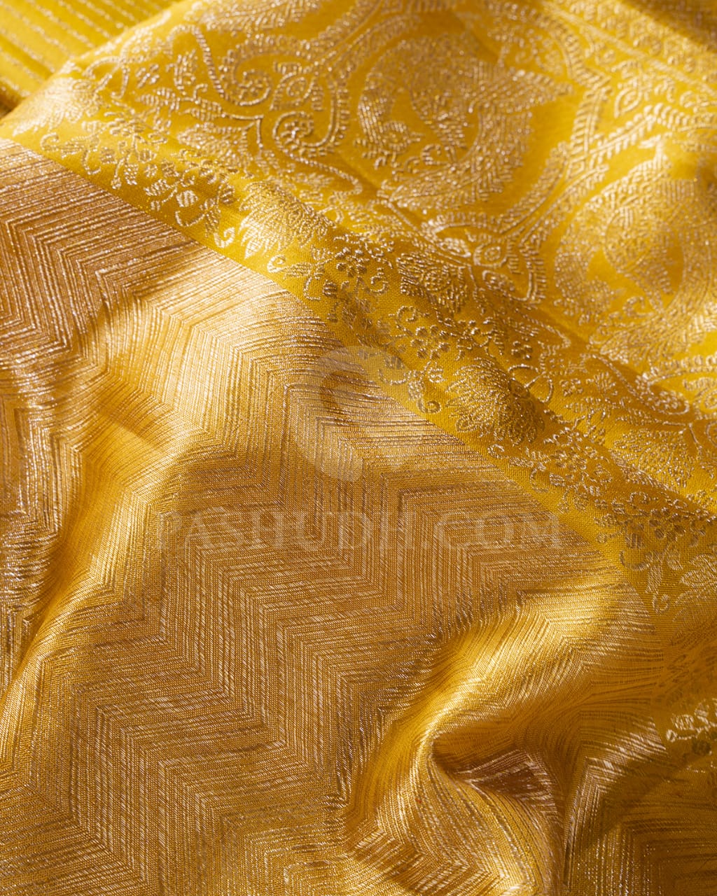 Mustard Yellow Kanjivaram Silk Saree-S1469(B)