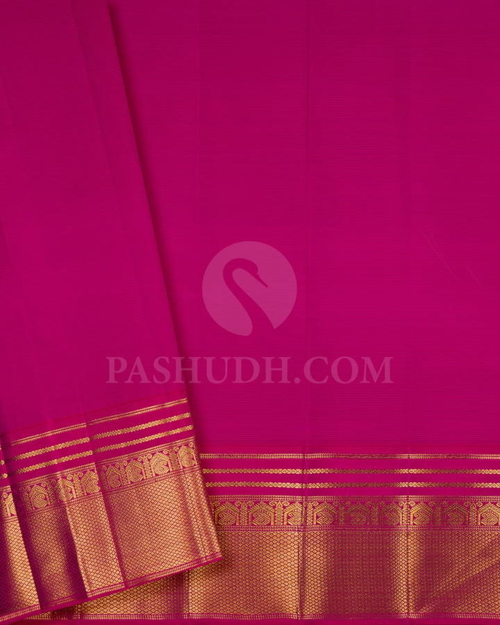 Sky Blue And Magenta Kanjivaram Silk Saree-S1525(A)
