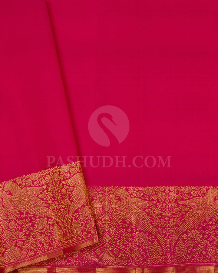 Royal Blue And Raspberry Pink Kanjivaram Silk Saree-S1528(A)