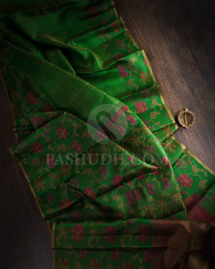 Forest Green Kanjivaram Silk Saree-DJ389(A)