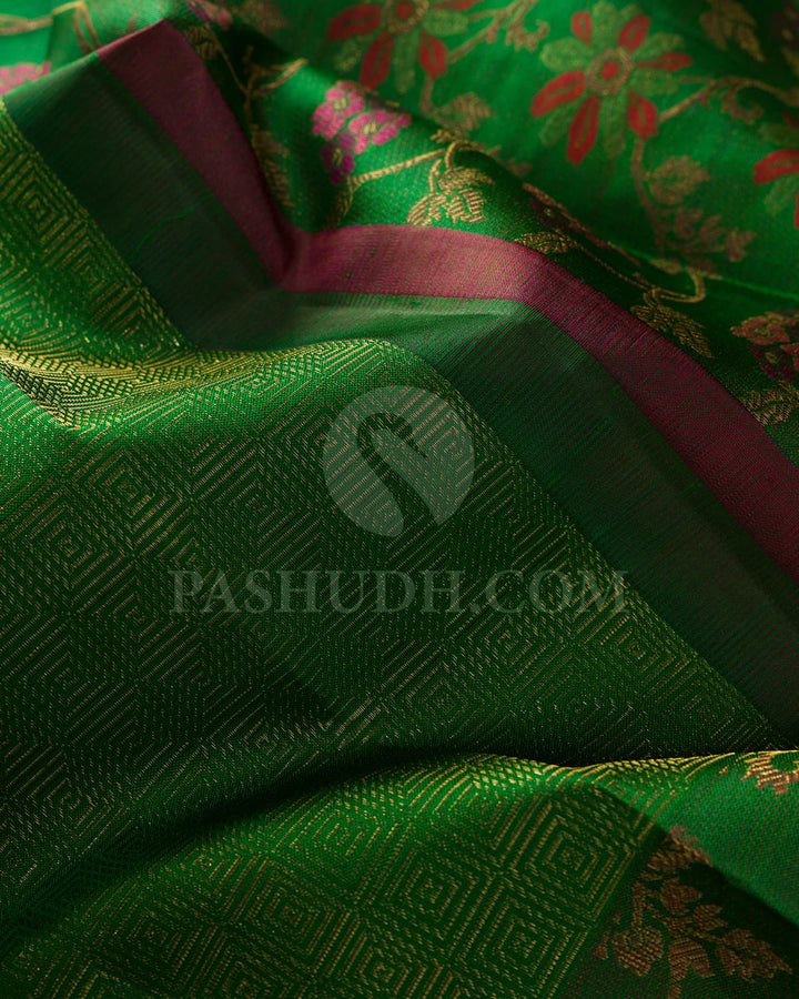 Forest Green Kanjivaram Silk Saree-DJ389(A)