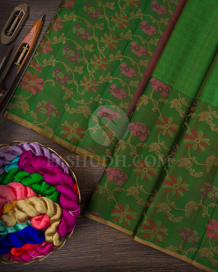 Forest Green Kanjivaram Silk Saree-DJ389(A)