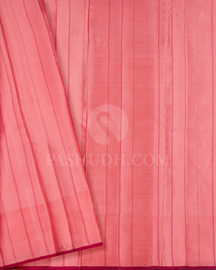 Peachy Pink Pastel Kanjivaram Silk Saree-DJ386(A)