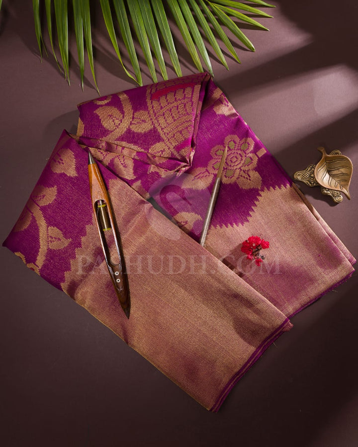 Purple Pure Zari  Kanjivaram Silk Saree-P192(A)