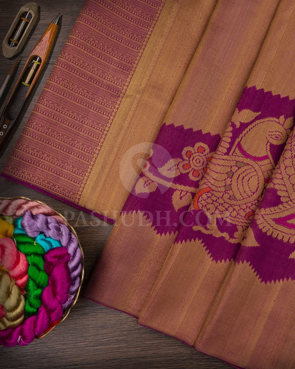 Purple Pure Zari  Kanjivaram Silk Saree-P192(A)