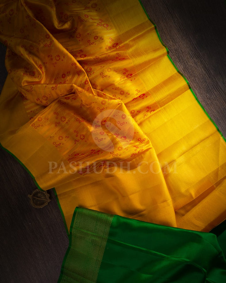 Mango Yellow Kanjivaram Silk Saree-DJ388(A)