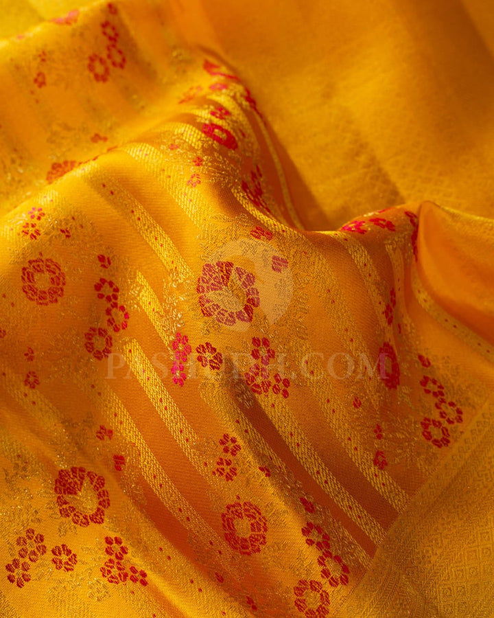 Mango Yellow Kanjivaram Silk Saree-DJ388(A)