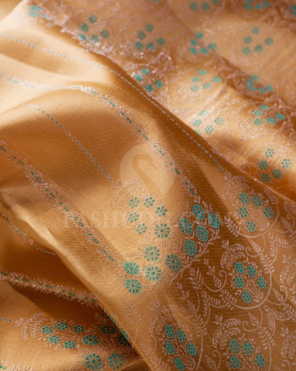 Sandal And Sky Blue Kanjivaram Silk Saree-DJ392(A)